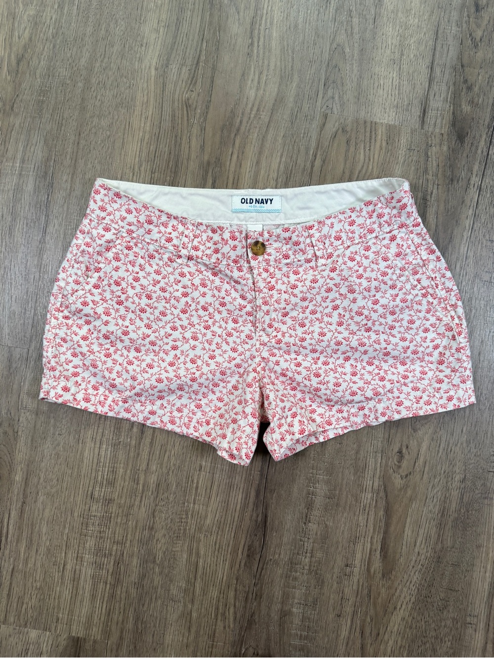 Old Navy Pink Floral Print Chino Shorts 2
